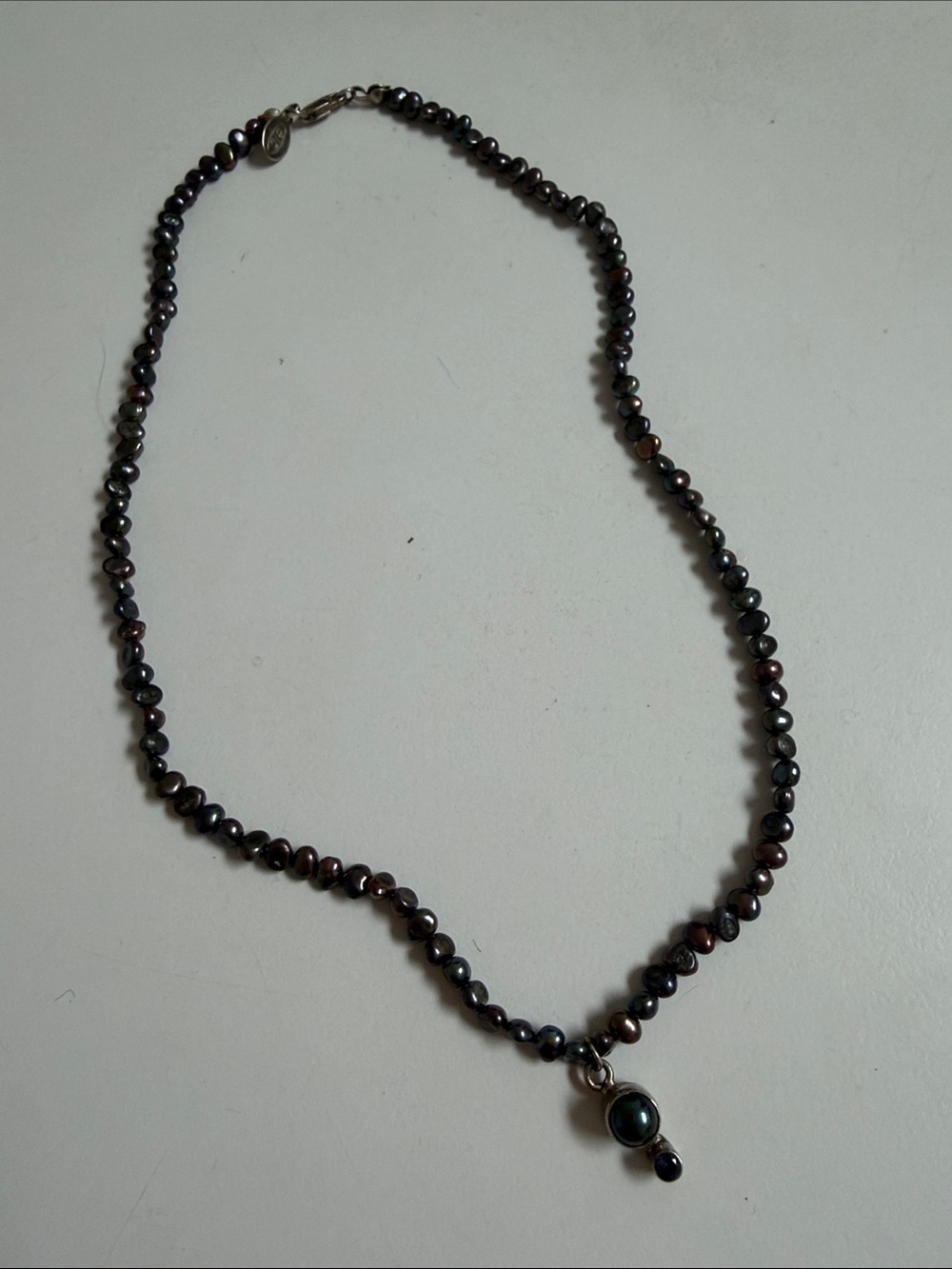 Black Pearl Beaded Necklace with Pendant - Women Jewelry